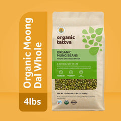 Organic Tattva mung beans simmering in a pot illustrating easy home cooking