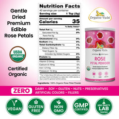 Organic Veda close-up of fine rose powder texture and color