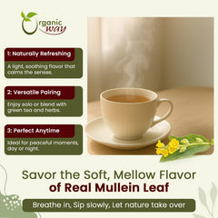 Organic Way mullein blended with chamomile and mint illustrating mixability