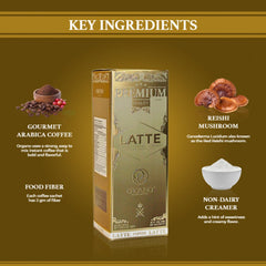 ORGANO iced latte in glass illustrating refreshing cold serve and visual appeal