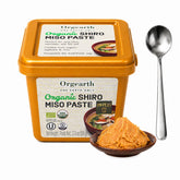 Orgearth front packaging showing organic miso paste and label benefits