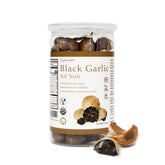 orgnisulmte front jar showing branding and ready-to-eat black garlic, convenient pantry staple
