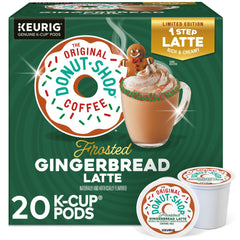 The Original Donut Shop front box showing 20-count pods and seasonal design, convenient storage