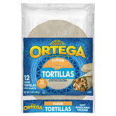 Ortega front packaging showing resealable bag and 6-inch tortilla benefit freshness