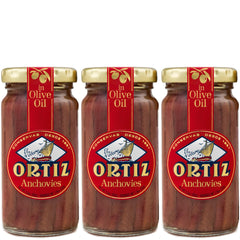 Ortiz anchovies front glass jar showing premium packaging and ready-to-serve benefit