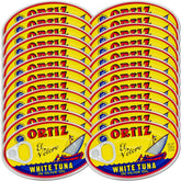 Ortiz front of can showing brand and olive oil label, premium pantry choice