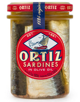 Ortiz jar front label showing premium packaging and origin benefit