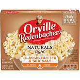 Orville Redenbacher's front packaging showing classic butter and sea salt benefits