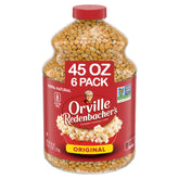 Orville Redenbacher's front packaging showing six 45 oz containers and quantity benefit