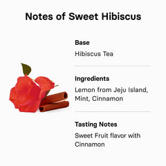 Osulloc brewed cup of Sweet Hibiscus tea showing rich color and inviting aroma