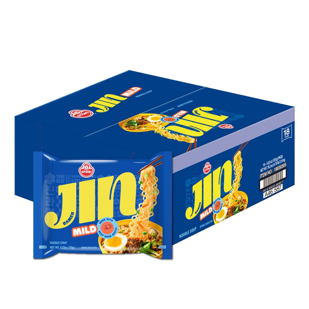 OTOKI Jin Ramen front packaging showing mild flavor and cup design