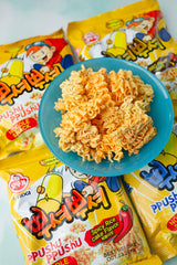 OTOKI crushed noodles in bowl mid-shake emphasizing easy preparation benefit