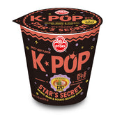 Ottogi front packaging showing spicy beef cups and calorie label benefit