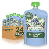 Outshine blueberry pear front packaging showing 24-pack convenience and bright branding
