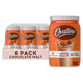 Ovaltine 12 oz canister front view showing label and packaging benefit convenience