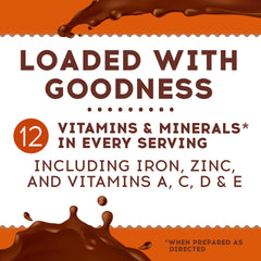 Scoop of Ovaltine powder from canister showing portion control and easy use