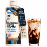 Owl & Ox bottle front view showing hazelnut chocolate flavor and vegan benefits