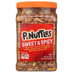 P-nuttles front packaging jar showing label and resealable lid for easy storage