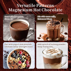 Pablo Blue mug poured hot cocoa showing creamy, velvety cup for a soothing bedtime ritual