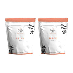 Pacific Chai front packaging showing 3 lb container and branding benefits
