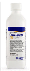 PADDOCK LABORATORIES ORA Sweet Syrup S/F being poured into a measuring cup demonstrating easy dosing