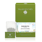 Palais des Thés front packaging showing organic green tea and brand elegance