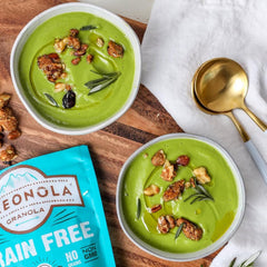Paleonola granola served on yogurt bowl for a protein-packed breakfast
