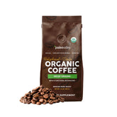 Paleovalley front packaging showing brand and decaf mushroom coffee benefits