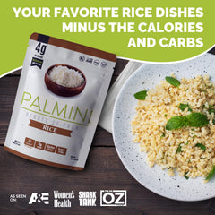 Palmini close-up texture of hearts of palm rice showing grain-like consistency