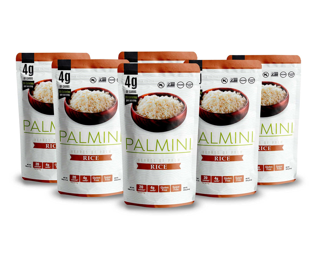 Palmini front packaging showing 12-ounce pouch and brand benefits