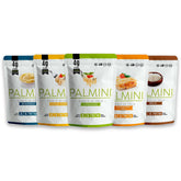 Palmini front packaging variety pack showing five pouch formats and branding benefits