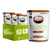 Palmini front packaging showing three 12-ounce pouches and product branding benefits