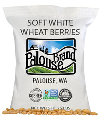Palouse Brand front packaging showing 25 lb bag and farm provenance