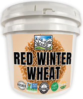 Palouse Brand front of 25 lb bucket showing product label and seal benefits