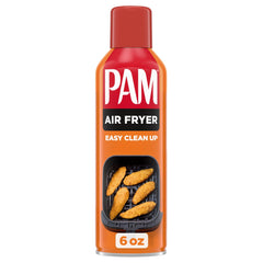 PAM air fryer spray front can showing label and 6 oz size for easy storage