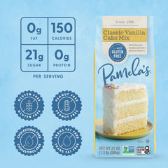 Pamela's Products close-up of cake mix texture highlighting fine powder for even baking