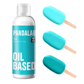 Pandalab teal bottle front view showing label and volume, professional color supply benefit