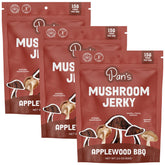 Pan's front packaging showing Applewood BBQ jerky and benefits portable snack