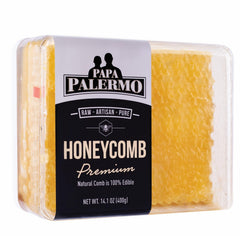 Papa Palermo front packaging showing whole 14 oz honeycomb, artisan appeal