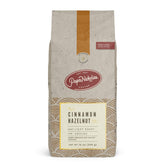PapaNicholas front packaging showing cinnamon hazelnut label and fresh whole-bean benefit