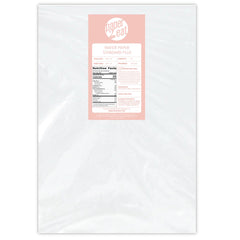 paper2eat front packaging showing 50 wafer paper sheets and resealable bag for freshness