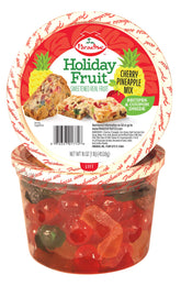 Paradise front packaging tub showing cherry-pineapple mix and recipes — easy baking