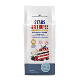 Paramount Roasters front packaging showing patriotic birthday cake flavor and size