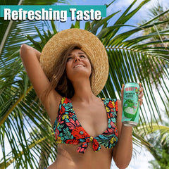 PARROT coconut water poured into glass with pulp visible, attractive refreshment visual