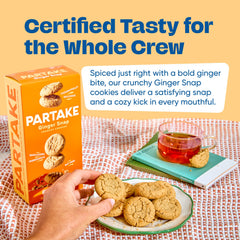 Open Partake box with individually wrapped cookies for safe sharing and convenience