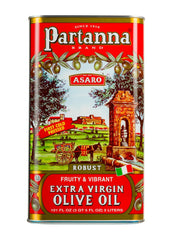 Partanna 3L red tin front showing packaging and long‑lasting storage benefit