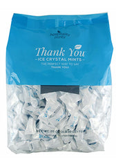Party Sweets close-up of one wrapped peppermint ice crystal highlighting freshness
