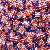 PartyWorks front packaging showing 2 lb patriotic candy for easy serving