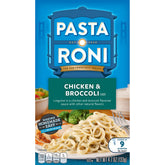 Pasta Roni front packaging showing linguine mix and serving suggestion benefit convenience