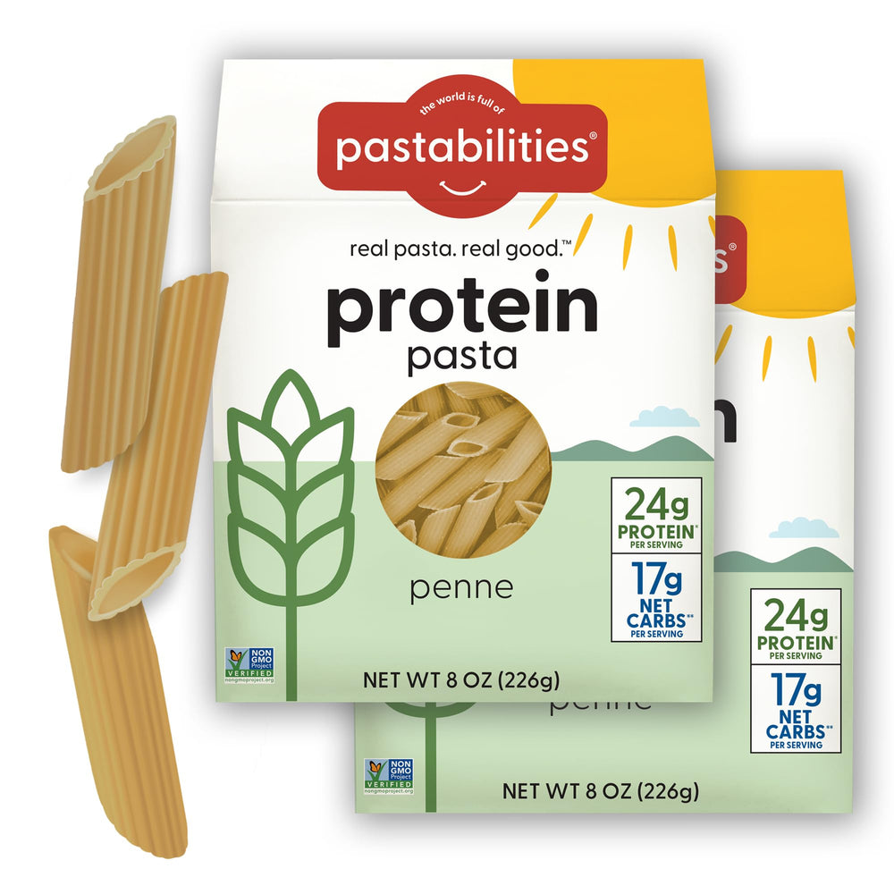 pastabilities penne front packaging showing product and serving size benefit